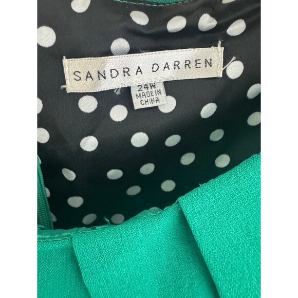 Sandra Darren Green Ruffled Sheath Dress Size 24W 3X Plus New Classic Career - Picture 5 of 9